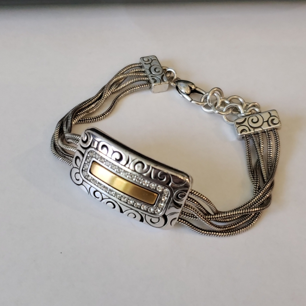 Brighton Rhythms Crystal Silver Gold Bracelet
